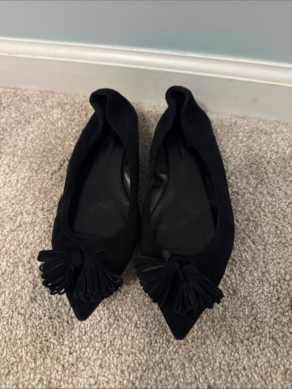 J. Crew Black Pointed Tassel Ballet Flats - Women